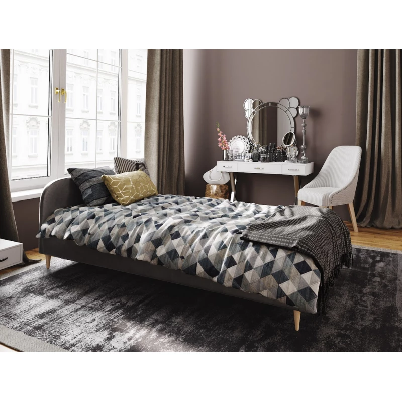 Čalúnená posteľ s úložným priestorom LETICIA - 120x200, tmavo šedá