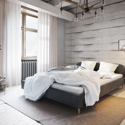 Čalúnená posteľ s úložným priestorom LETICIA 2 - 180x200, tmavo šedá
