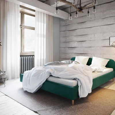 Čalúnená posteľ s úložným priestorom LETICIA 2 - 180x200, petrolejová