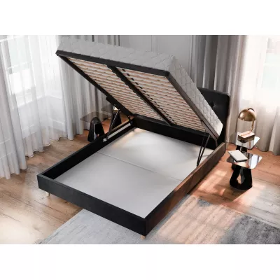 Čalúnená posteľ s úložným priestorom LETICIA - 180x200, petrolejová