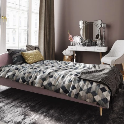 Čalúnená posteľ s úložným priestorom LETICIA 2 - 90x200, ružová