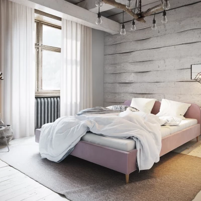Čalúnená posteľ s úložným priestorom LETICIA 2 - 140x200, ružová