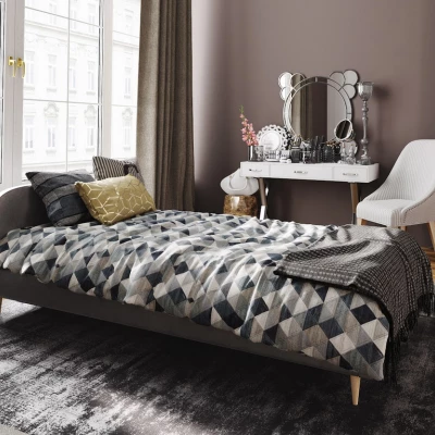 Čalúnená posteľ s úložným priestorom LETICIA 2 - 90x200, šedá