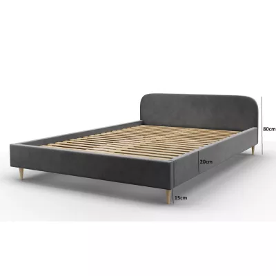 Čalúnená posteľ s úložným priestorom LETICIA - 180x200, šedá