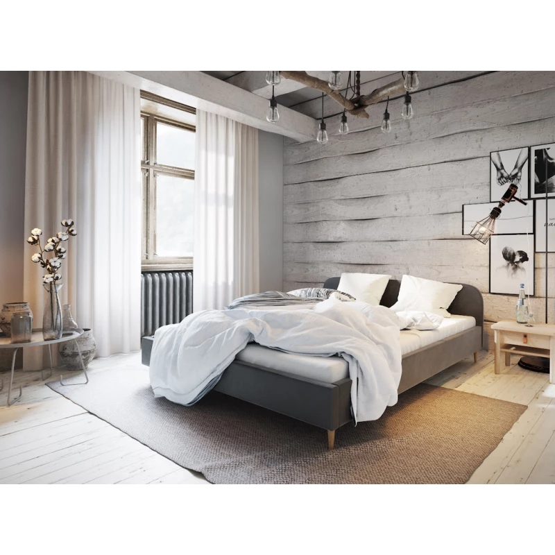Čalúnená posteľ s úložným priestorom LETICIA 2 - 140x200, šedá