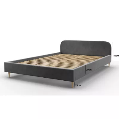 Čalúnená posteľ s úložným priestorom LETICIA 2 - 140x200, šedá