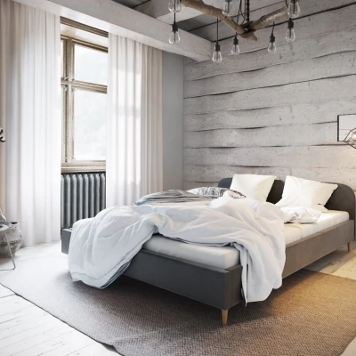 Čalúnená posteľ s úložným priestorom LETICIA 2 - 160x200, šedá