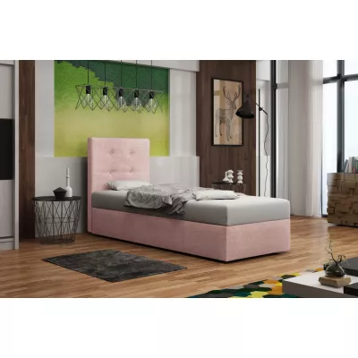 Čalúnená posteľ s úložným priestorom DELILAH 1 COMFORT - 80x200, ľavá, ružová