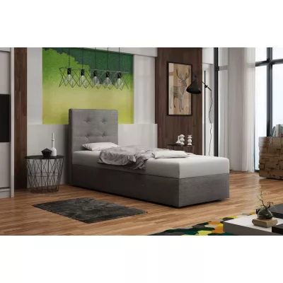 Čalúnená posteľ s úložným priestorom DELILAH 1 COMFORT - 80x200, pravá, svetlo šedá