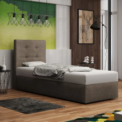 Čalúnená posteľ s úložným priestorom DELILAH 1 - 80x200, ľavá, svetlo hnedá