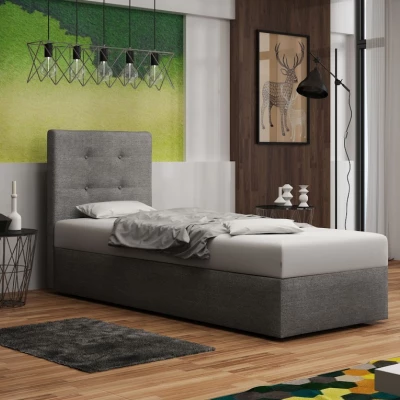 Čalúnená posteľ s úložným priestorom DELILAH 1 COMFORT - 90x200, ľavá, svetlo šedá