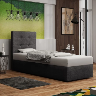 Čalúnená posteľ s úložným priestorom DELILAH 1 COMFORT - 90x200, pravá, šedá