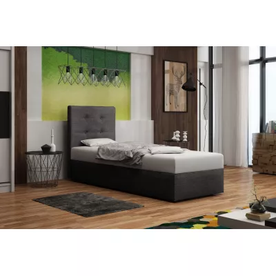 Čalúnená posteľ s úložným priestorom DELILAH 1 COMFORT - 90x200, pravá, šedá