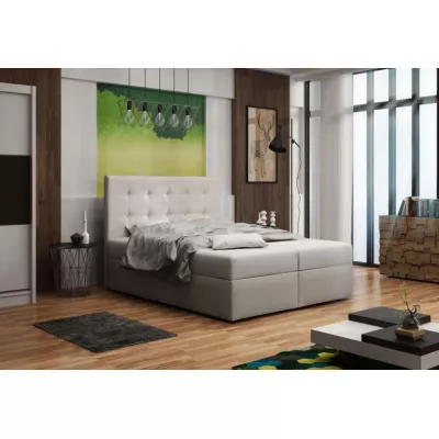 Čalúnená posteľ s úložným priestorom DELILAH 1 COMFORT - 180x200, béžová