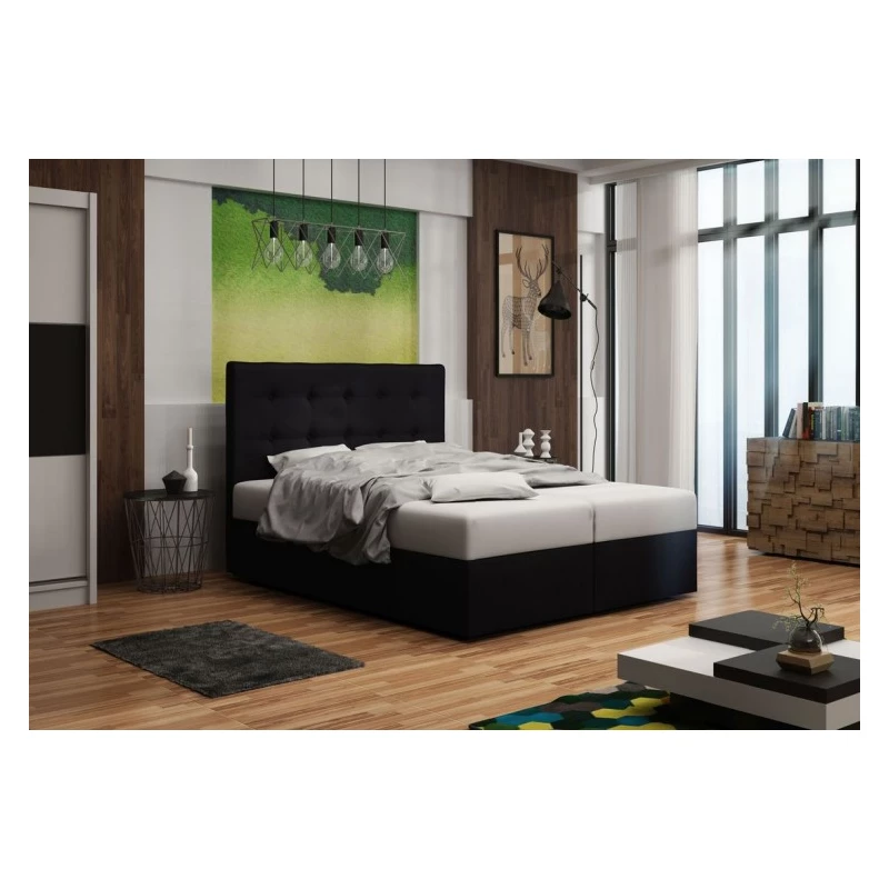 Čalúnená posteľ s úložným priestorom DELILAH 1 COMFORT - 180x200, čierna