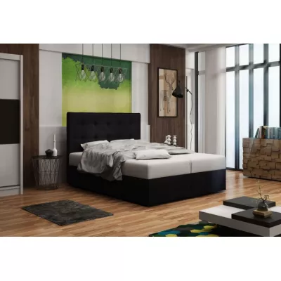 Čalúnená posteľ s úložným priestorom DELILAH 1 COMFORT - 180x200, čierna