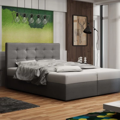 Čalúnená posteľ s úložným priestorom DELILAH 1 COMFORT - 200x200, svetlo šedá