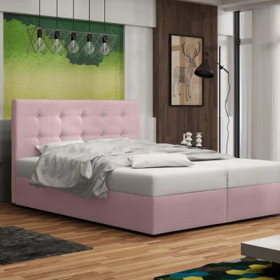 Čalúnená posteľ s úložným priestorom DELILAH 1 COMFORT - 200x200, ružová