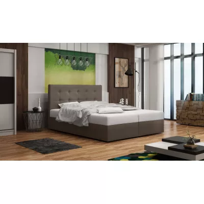 Čalúnená posteľ s úložným priestorom DELILAH 1 COMFORT - 180x200, svetlo hnedá