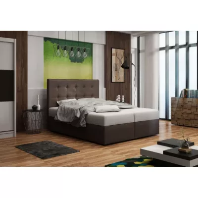 Čalúnená posteľ s úložným priestorom DELILAH 1 COMFORT - 200x200, hnedá