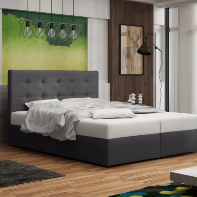 Čalúnená posteľ s úložným priestorom DELILAH 1 COMFORT - 200x200, šedá