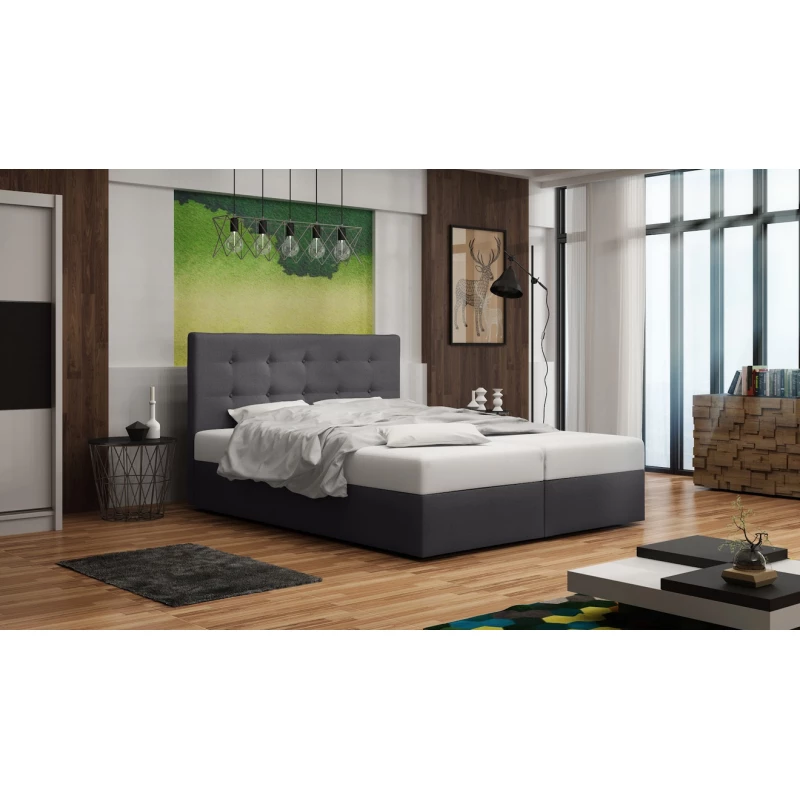 Čalúnená posteľ s úložným priestorom DELILAH 1 COMFORT - 200x200, šedá