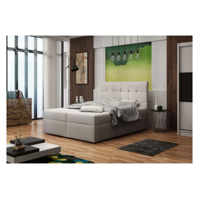 Čalúnená posteľ s úložným priestorom DELILAH 2 COMFORT - 180x200, béžová