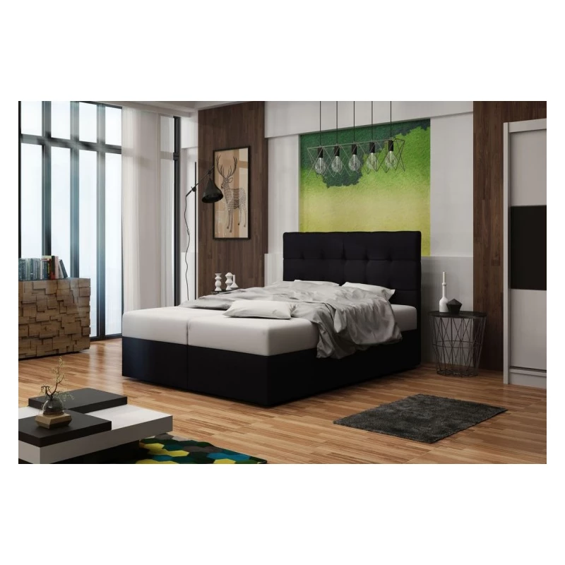 Čalúnená posteľ s úložným priestorom DELILAH 2 - 120x200, čierna