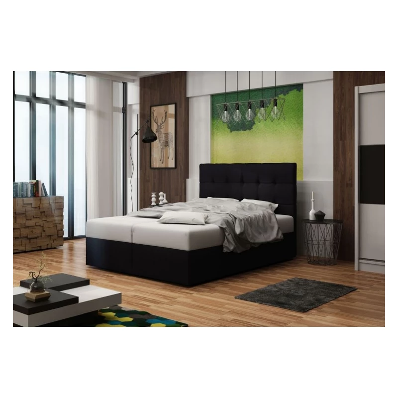 Čalúnená posteľ s úložným priestorom DELILAH 2 COMFORT - 180x200, čierna