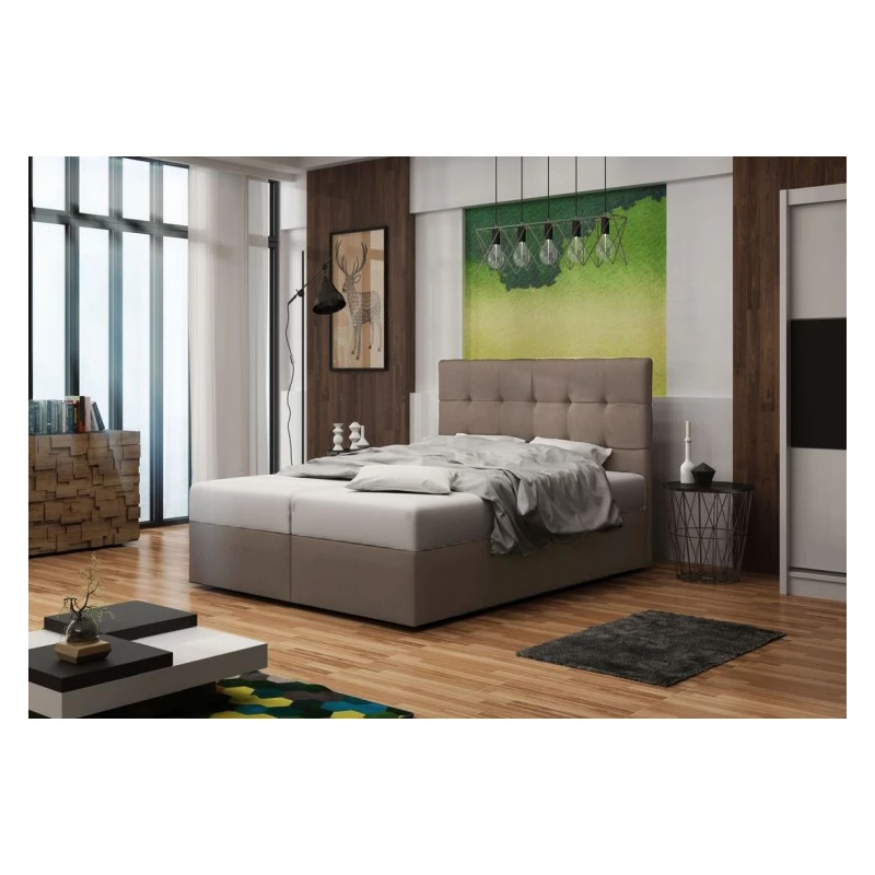 Čalúnená posteľ s úložným priestorom DELILAH 2 - 120x200, svetlo hnedá