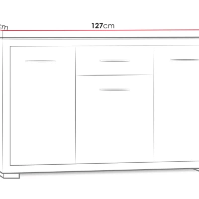 Priestranná komoda TRIXA - dub santana