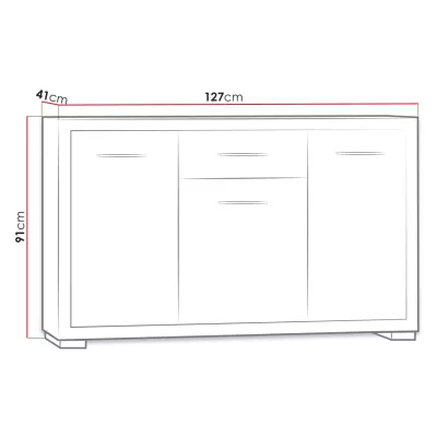 Priestranná komoda TRIXA - dub santana