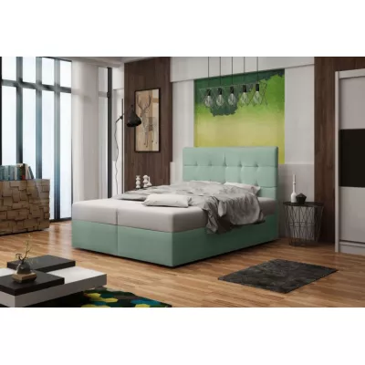 Čalúnená posteľ s úložným priestorom DELILAH 2 COMFORT - 200x200, svetlo zelená