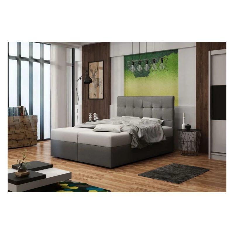 Čalúnená posteľ s úložným priestorom DELILAH 2 COMFORT - 160x200, svetlo šedá
