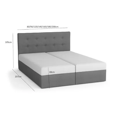 Čalúnená posteľ s úložným priestorom DELILAH 2 - 160x200, šedá