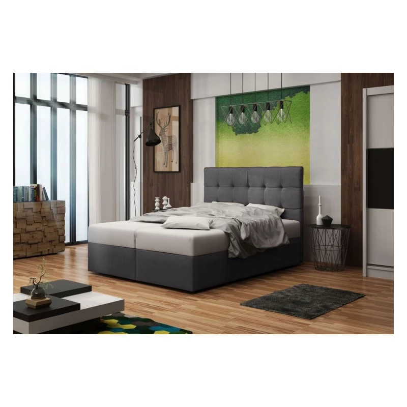 Čalúnená posteľ s úložným priestorom DELILAH 2 COMFORT - 160x200, šedá