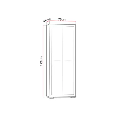 Dvojdverová skriňa TRIXA - šírka 70 cm, dub santana