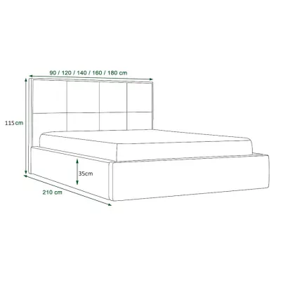 Manželská posteľ s úložným priestorom NARINE - 140x200, čierna