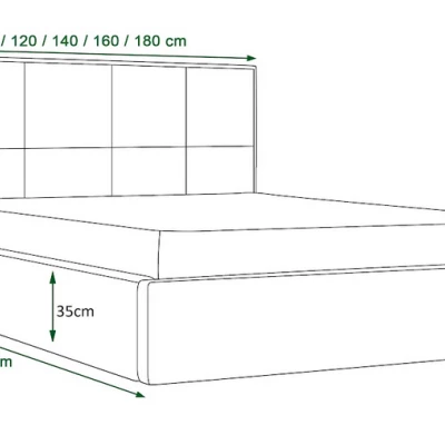 Manželská posteľ s úložným priestorom NARINE - 140x200, hnedá