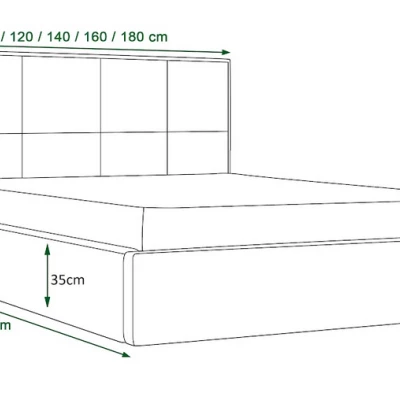 Manželská posteľ s úložným priestorom NARINE 2 - 140x200, šedá
