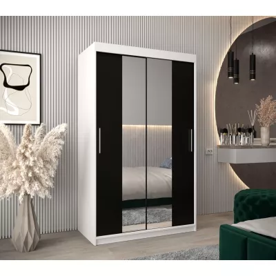 Skriňa s posuvnými dverami v šírke 120 cm TIMEA 1 - biela / čierna