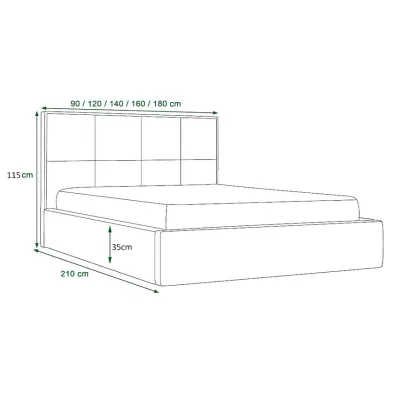 Manželská posteľ s úložným priestorom NARINE - 160x200, čierna