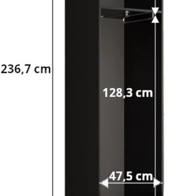 Predsieňová skriňa SAVELA 1 - 50 cm, čierna