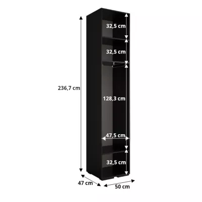 Predsieňová skriňa SAVELA 1 - 50 cm, čierna