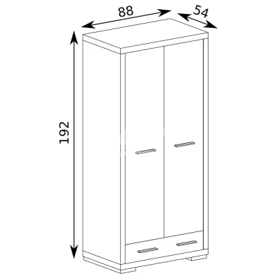 Priestranná skriňa TRIXA - šírka 54 cm, dub santana