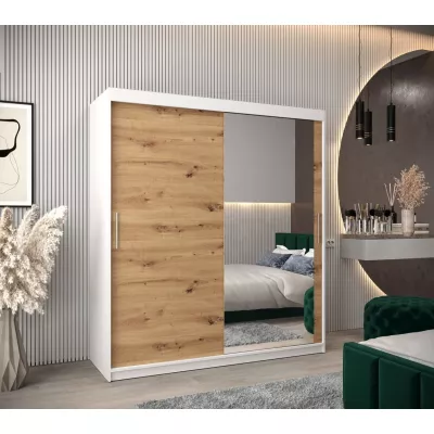 Skriňa s posuvnými dverami v šírke 180 cm TIMEA 2 - biela / dub artisan
