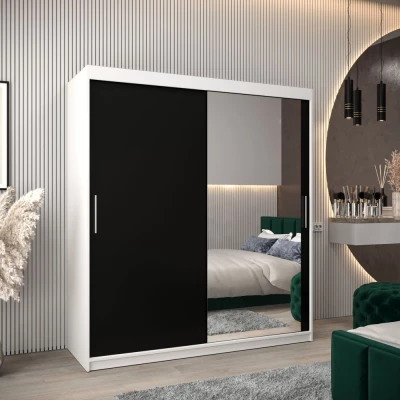 Skriňa s posuvnými dverami v šírke 180 cm TIMEA 2 - biela / čierna