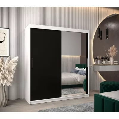 Skriňa s posuvnými dverami v šírke 180 cm TIMEA 2 - biela / čierna