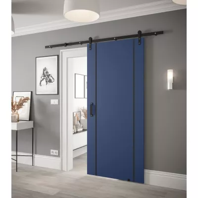 Posuvné dvere s kovaním LEONTINA 10 - 90 cm, modré