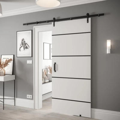 Posuvné dvere s kovaním LEONTINA 3 - 90 cm, biele